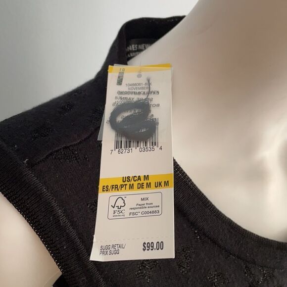 Jones New York Black Lurex Med Sleeveless Dress - Picture 6 of 9